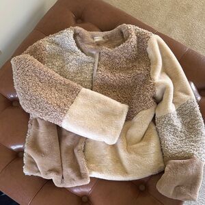 Altar'd State Taupe Faux Shearling Jacket